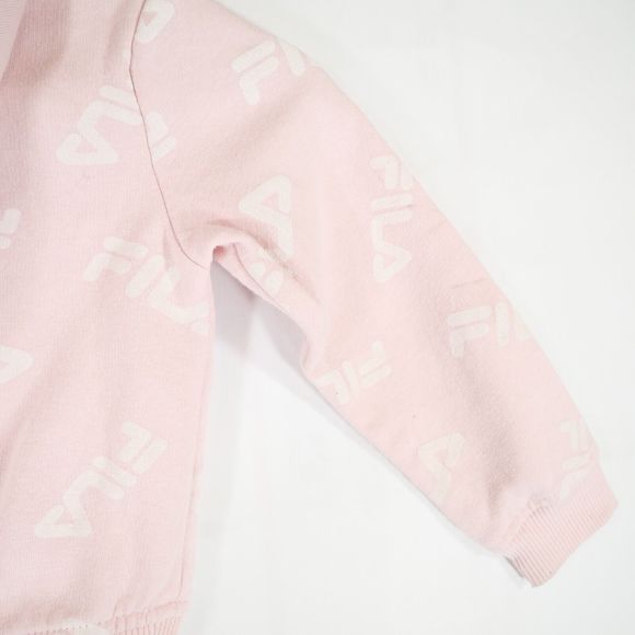 Fila Kids Pastel Pink Hoodie with Fila Logo in Blue & White Graphic Size 2T - Picture 11 of 14